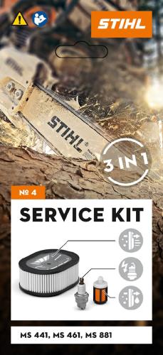 Service Kit d'entretien N°4 pour tronçonneuses thermiques Stihl MS 441, MS 461 et MS 881.