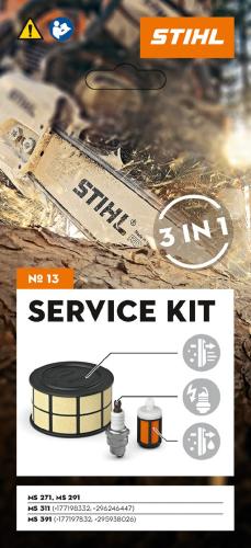 Service kit d'entretien N°13 pour tronçonneuses thermiques Stihl MS 271, MS 291, MS 311 et Ms 391.